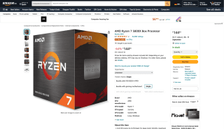 AMD Ryzen 7 5800X Procesador por 144,94€