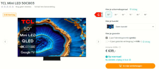 TCL 50C803 - 50 inch - 4K QD-MiniLED - 2023 voor €369 bij Artandcraft
