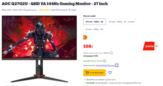 AOC Q27G2U - QHD VA 144Hz Gaming Monitor - 27 Inch voor €166 bij Bol.com