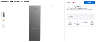 Frigorífico Combi Brandt F BFC7650SX por 199€