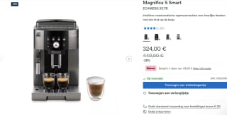 De'Longhi Magnifica S Smart ECAM 250.33.TB - Volautomatische espressomachine voor €324 bij Delonghi
