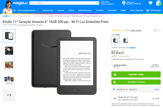 Amazon Kindle de 11ª Geração de 16GB - R$ 464,07