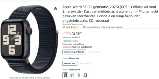 Apple Watch SE (2022) 4G 40mm Midnight Aluminium Sport Loop voor €249 bij Amazon