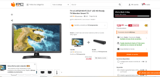 Monitor Smart TV marca LG 24TQ510S-PZ 23.6" LED HD Ready por 129€