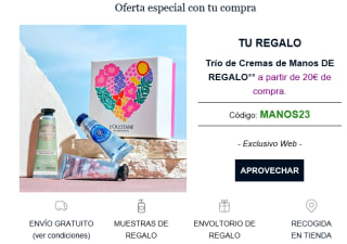 Trío crema de manos gratis con compra