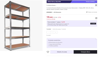 Estantería Metálica Galvanizada Nyana Home 875kg 5 Baldas por 9.24€