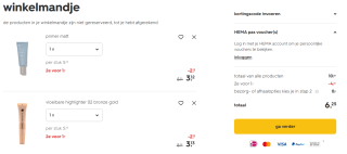 2e artikel €1 op gezicht make-up, haarstyling, -verzorging en -verf bij HEMA