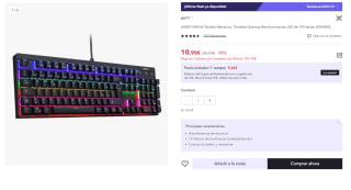 Teclado Gaming Retroiluminación LED AUKEY KM-G6 por 7.08€