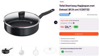 Tefal Start'easy hapjespan met deksel 24 cm bij iBOOD