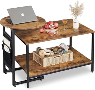 WLIVE Mesa de Centro Cuadrada y Redonda Entrelazable por 39,89€