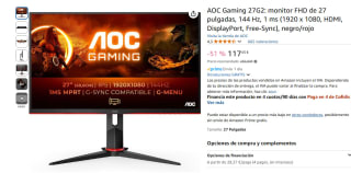 AOC Gaming 27G2: FHD de 27 pulgadas, 144 Hz por 117,45€
