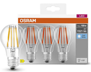 Pack de 3 Lámparas LED de filamento transparente de vidrio para E27