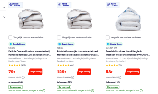 Tot 50% korting op kussens en dekbedden bij Bol