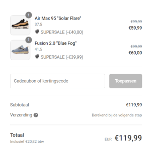 40% extra korting bovenop de sale bij Sneakerbaas