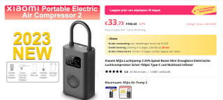 Xiaomi Mijia Luchtpomp 2 voor €33,73 bij Aliexpress