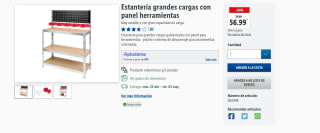 Estantería grandes cargas con panel herramienta por 56,99€