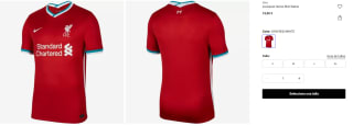 Liverpool camiseta oficial temporada 20/21 por 19€