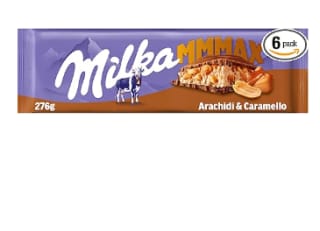 6 Tabletas de Milka MMMAX Tableta Grande de Chocolate con Leche de los Alpes con Trozos de Cacahuete y Relleno de Cacahuete y Caramelo 276g por 15.06€