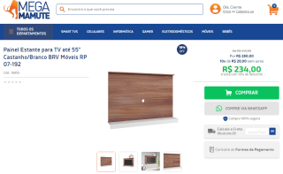 Painel com Estante para TV de até 55 polegadas da BRV Móveis - R$ 234,00