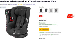 Maxi-Cosi Autostoel Axiss Authentic Black voor €139 bij Bol.com