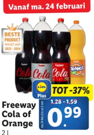 Freeway Cola en Sinas 2L voor €0,99 bij de Lidl