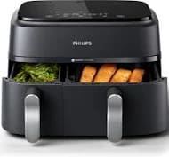 PHILIPS 3000 Series Dual Basket Airfryer Zwart voor €153 bij Amazon