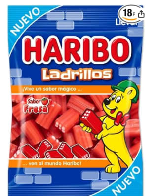 Pack 18 x 100 grs de Haribo Ladrillos fresa por 5.94€