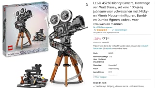 LEGO Disney Walt Disney eerbetoon camera voor €71,52 bij Amazon