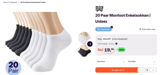 20 paar enkelsokken van Monfoot voor €19,95 bij Ibood