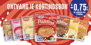 Goedkope of gratis Dr. Oetker Saroma pudding met €0,75 kortingscode