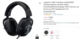 Logitech G PRO X Wireless LIGHTSPEED Gaming Headset voor €129 bij Amazon