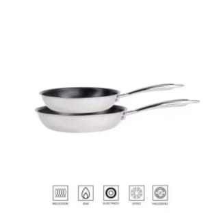 Set 2 Sartenes de Acero Inoxidable 20 y 24 cm MASTERPRO Pure 3 por 14,39€