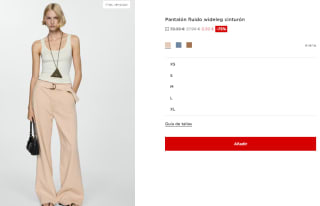 Pantalón fluido wideleg cinturón para Mujer por 9.99€