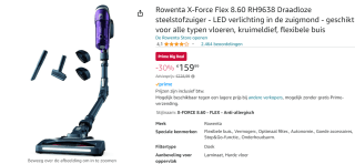Rowenta X-Force 8.60 Flex Steelstofzuiger voor €129,99 na cashback bij Amazon