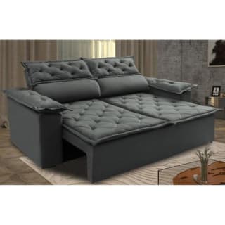 Sofá Retrátil e Reclinável Suede Velusoft - R$ 799,90