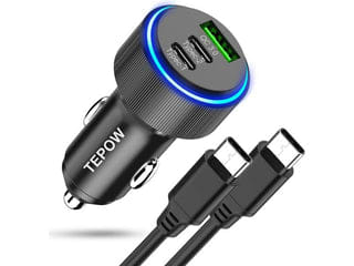 Tepow USB-C en USB auto snellader voor €9,95 bij Dealfixers