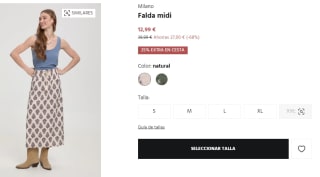 Falda midi para Mujer Milano por 9.74€