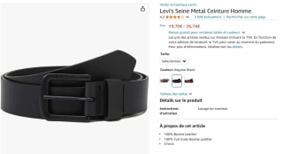 Ceinture noire Levi’s - Taille 110 à 19,70€