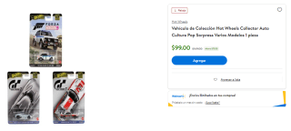 Hot Wheels Collector Auto Cultura Pop Sorpresa $99 | Walmart