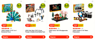 Alle Lego bouwsets 2+1 gratis bij Kruidvat