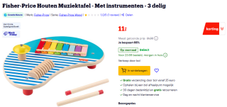 Fisher-Price Houten Muziektafel voor €11 bij Bol