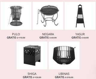 Gratis vuurkorf bij besteding vanaf €680 bij Beliani