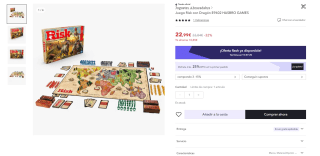 Juego de mesa Risk con Dragón por 17,24€