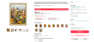 Recopilación Kits punto de cruz otoñales por 11,45€/8,81€ según tela