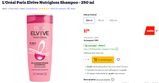 Elvive Shampoo nutri gloss 250ml voor €1,89 bij bol.com