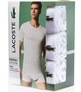 3x Lacoste Basic T-Shirt | Ronde of V-Hals voor €19,95 bij Ibood