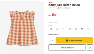 Baby-jurkje voor €6 bij de Hema