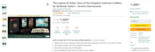 The Legend of Zelda: Tears of the Kingdom Collector's Edition por $1,999 en Amazon