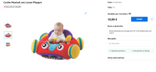 Coche Playgro Con Luces y Sonido por 19.99€