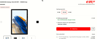 Samsung Galaxy Tab A8 4GB 128GB Graphite voor €177,77 bij Mediamarkt